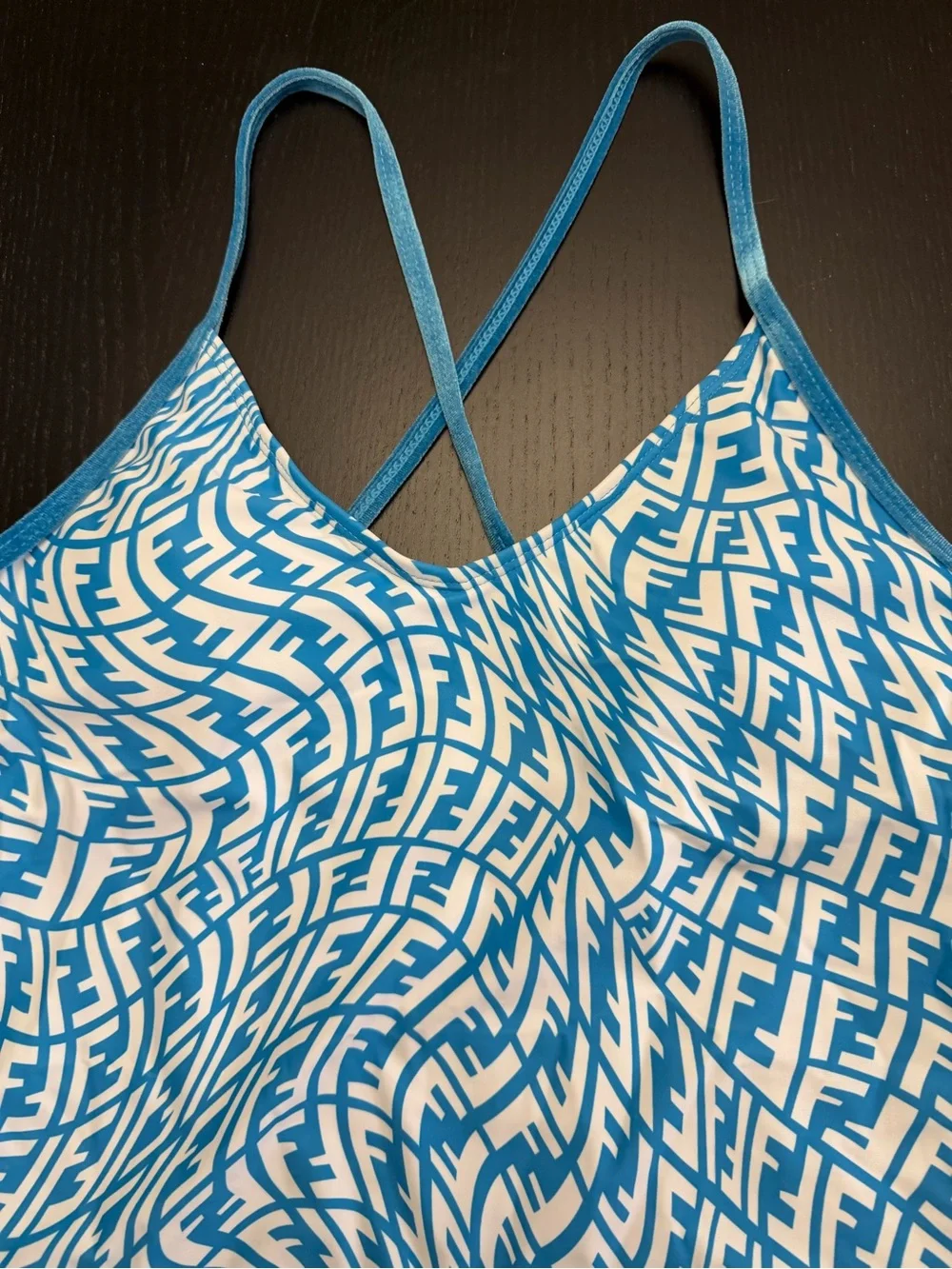 Fendi light blue bathing suit NWOT